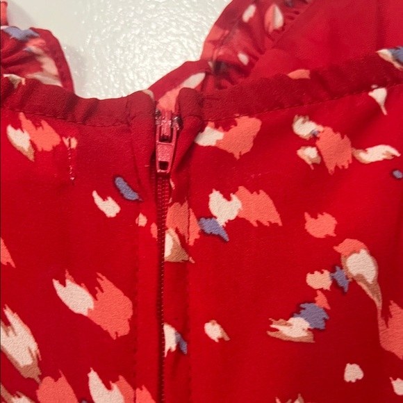 Row A Red Floral Midi Slip Dress with Adjustable Straps - Picture 7 of 14